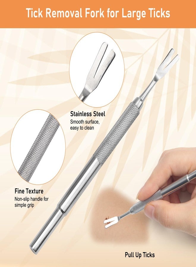 COITEK 3 in 1 Tick Remover Kit, Stainless Steel Tick Remover Tweezers Tools Set for Pet Dog, Cat, with Storage Box (Silver) - Image 3